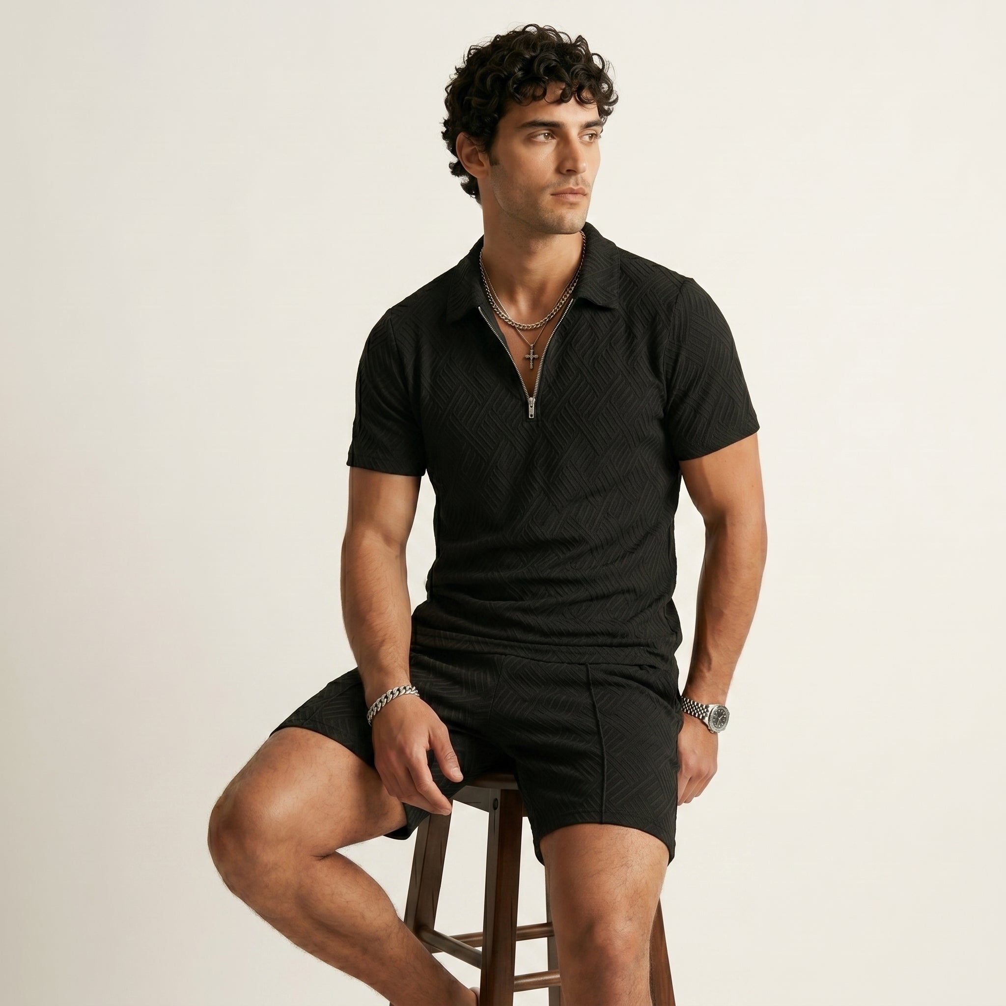 Men's Polo Shirt and Shorts Set