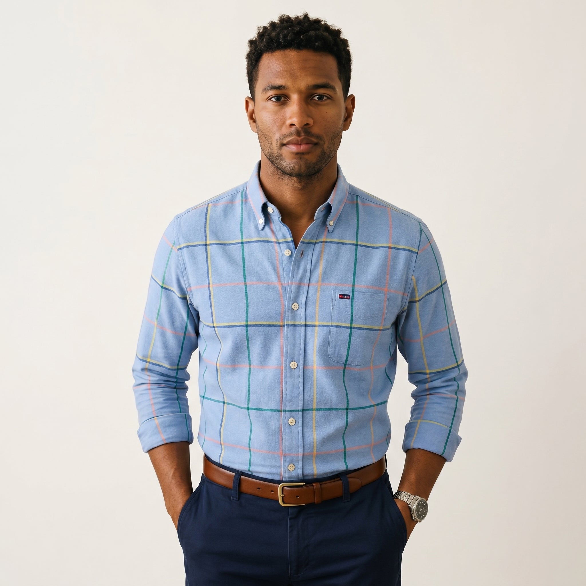 Men's Cotton-Blend Long-Sleeve Shirt