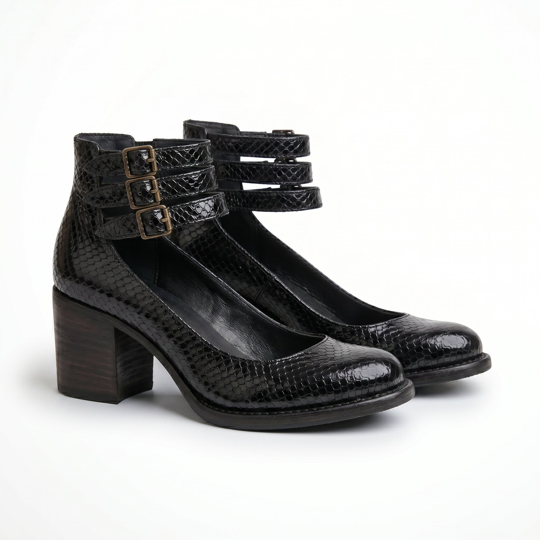Women’s Ankle Strap Block Heel Boots
