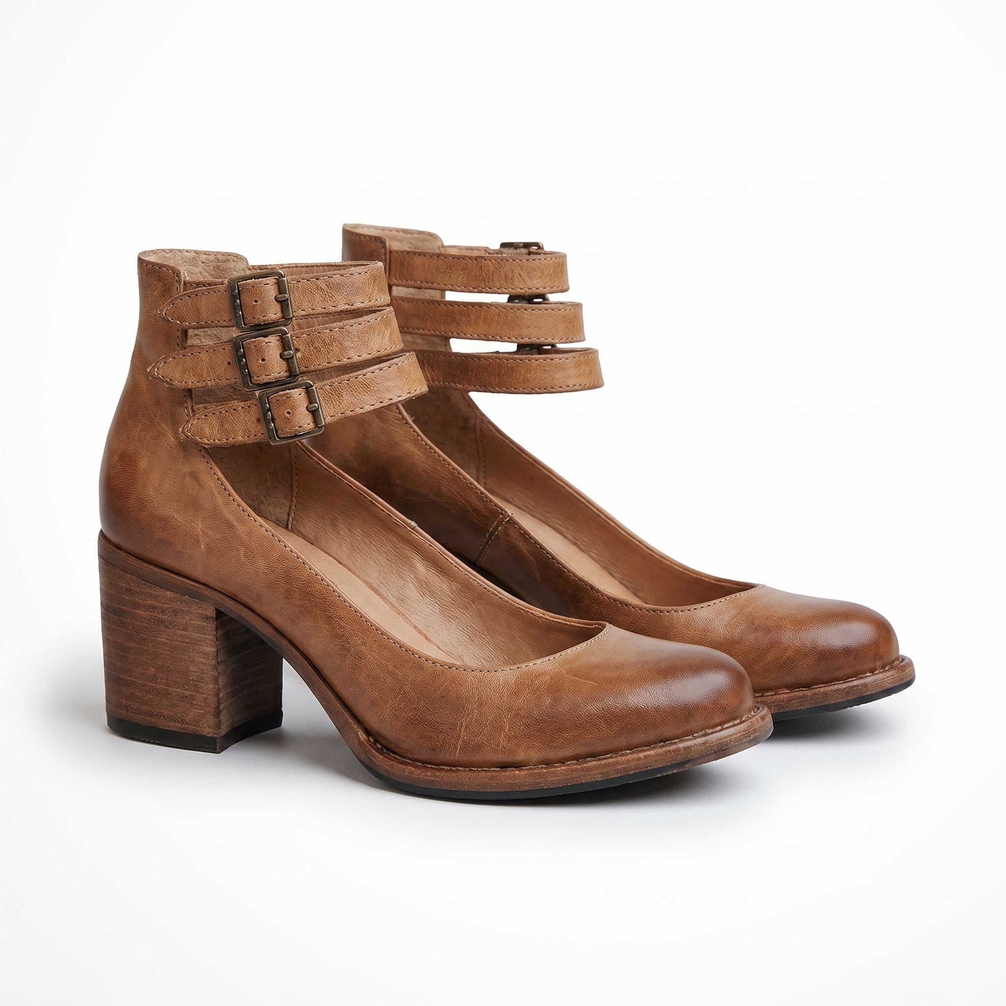 Women’s Ankle Strap Block Heel Boots