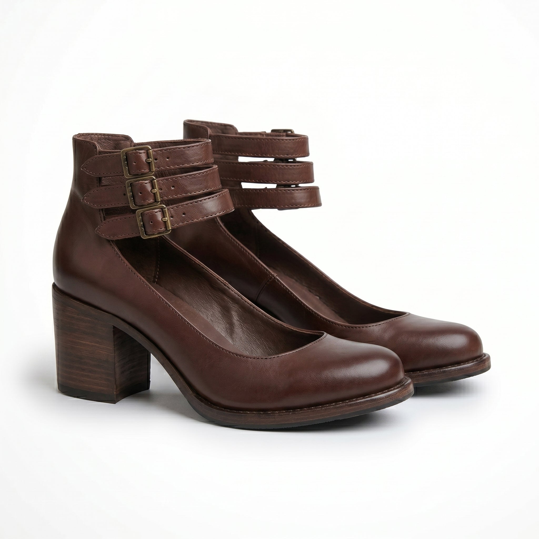 Women’s Ankle Strap Block Heel Boots