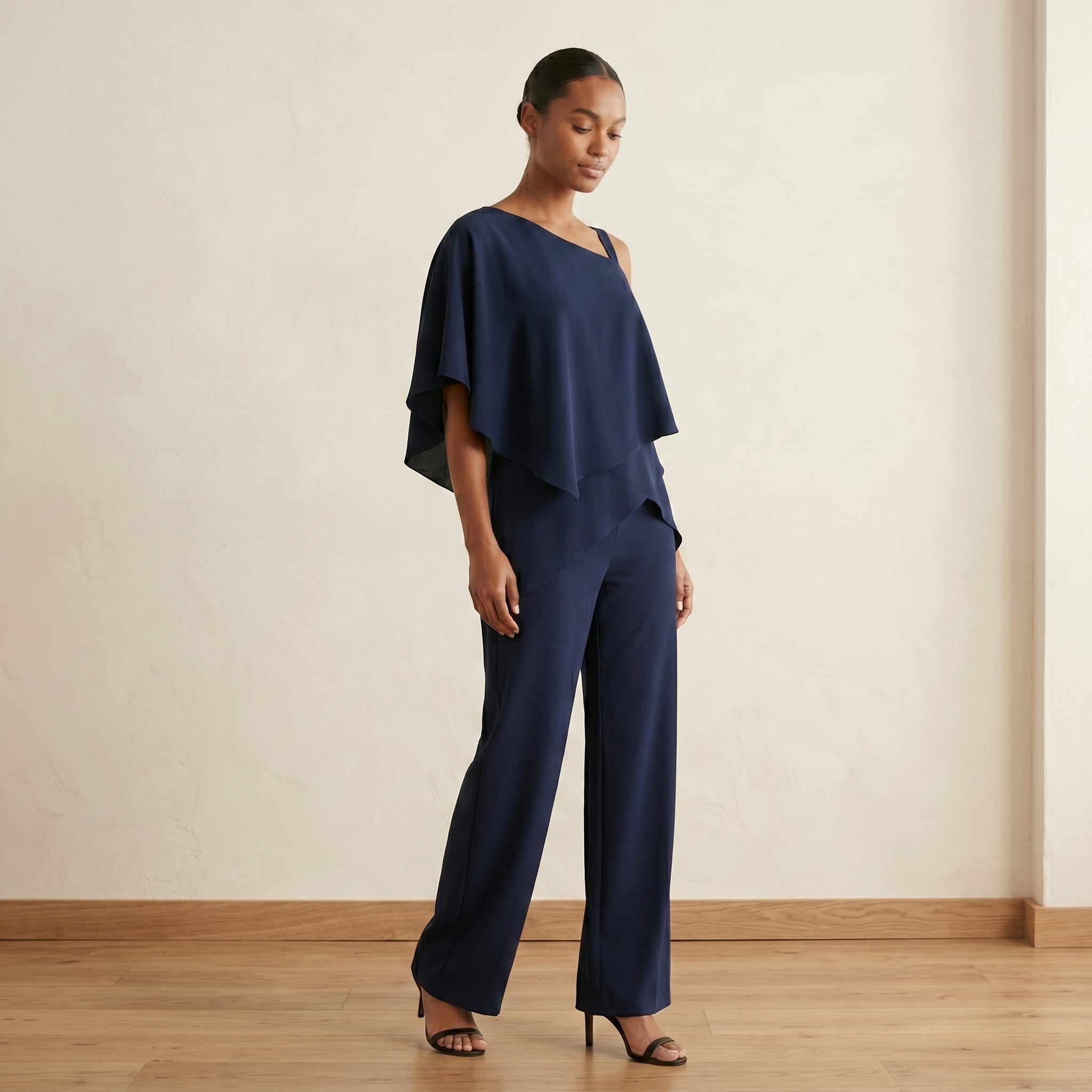 Women's Asymmetrical Wide-Leg Jumpsuit