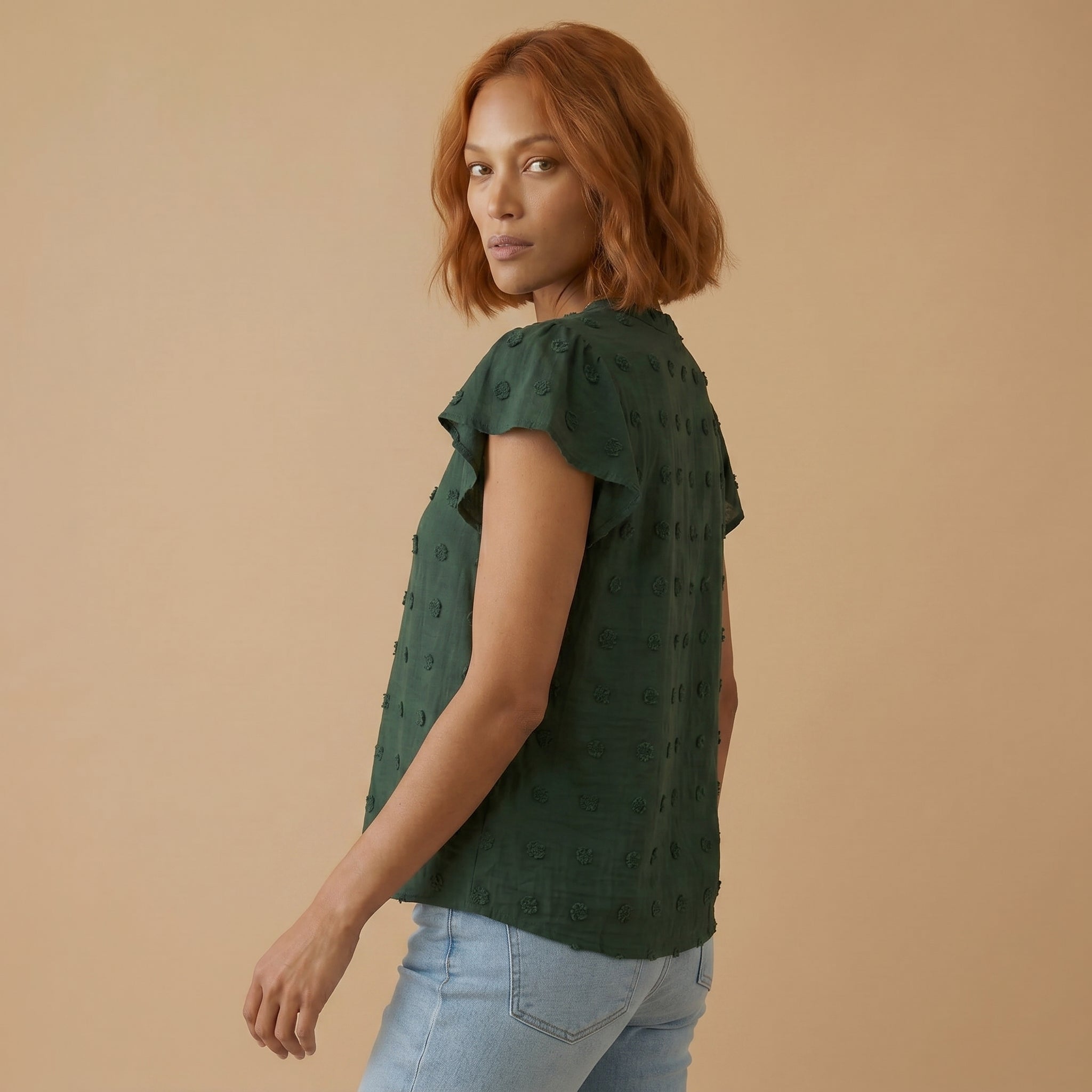 Women’s Patchwork Ruffle Sleeve Blouse
