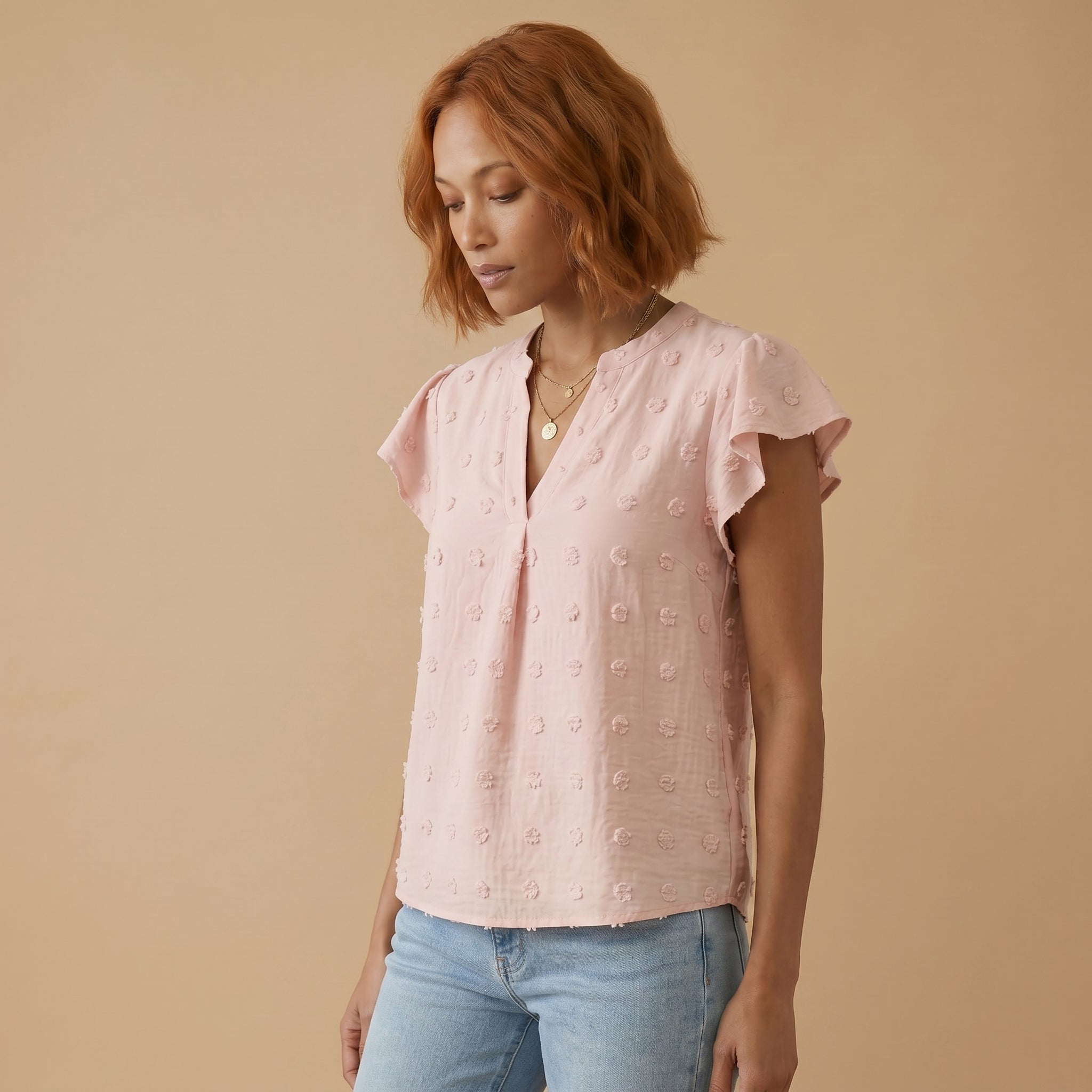 Women’s Patchwork Ruffle Sleeve Blouse