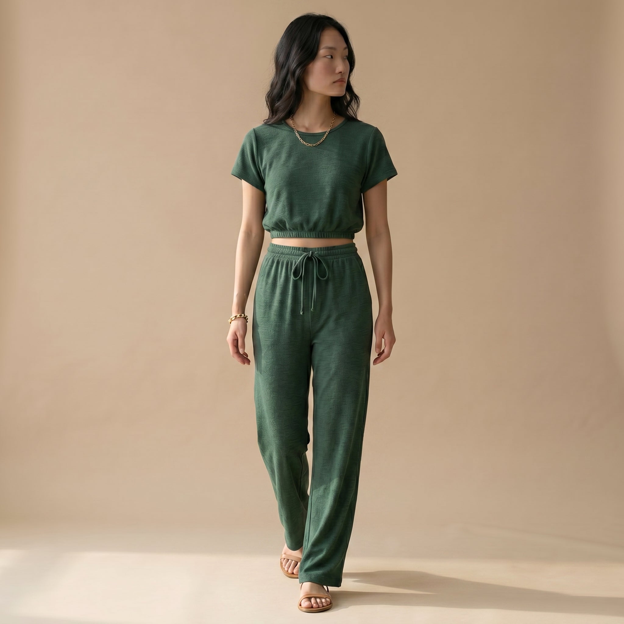 Women’s Wide Leg Top and Trousers Set