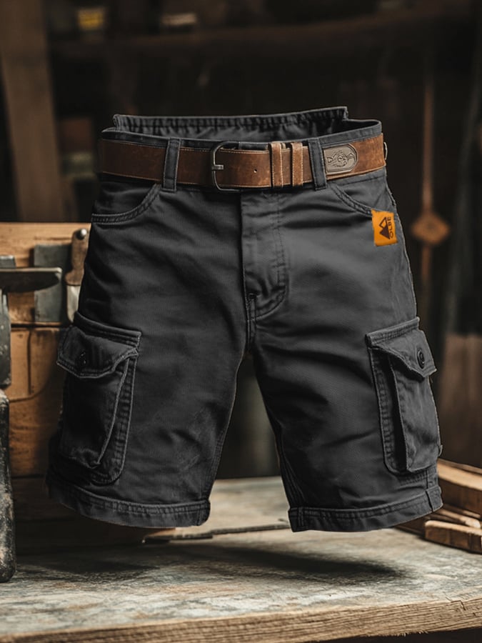 Men's Bermuda Cargo Shorts-Shorts-Azzella London