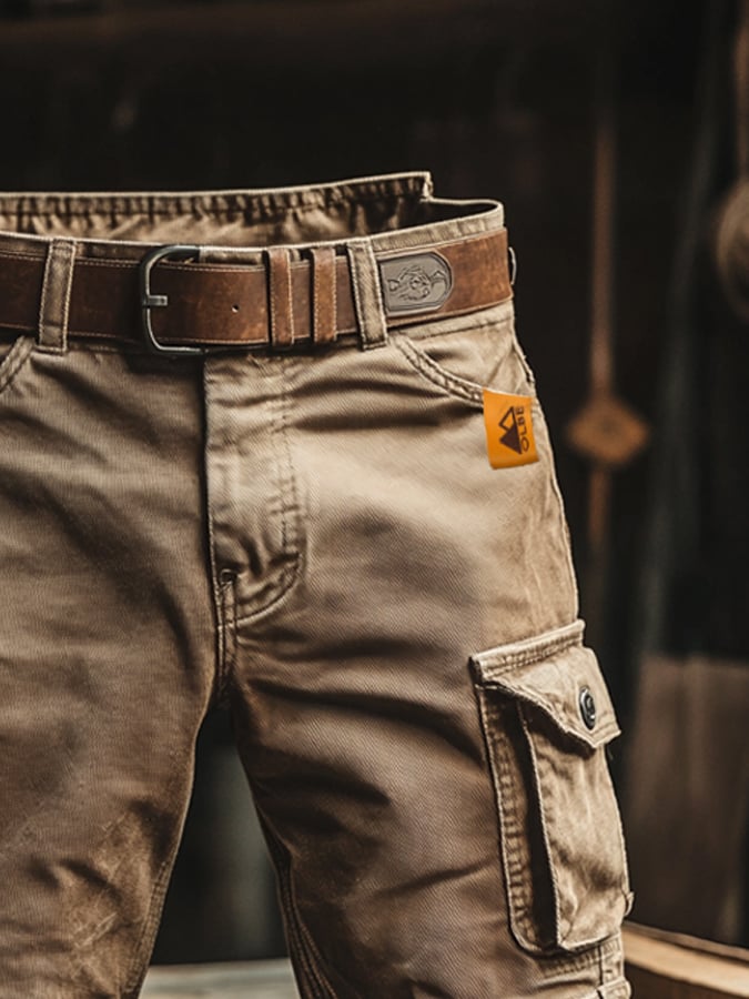 Men's Bermuda Cargo Shorts-Shorts-Azzella London