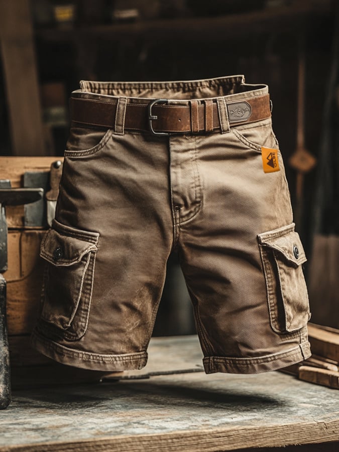 Men's Bermuda Cargo Shorts-Shorts-Azzella London