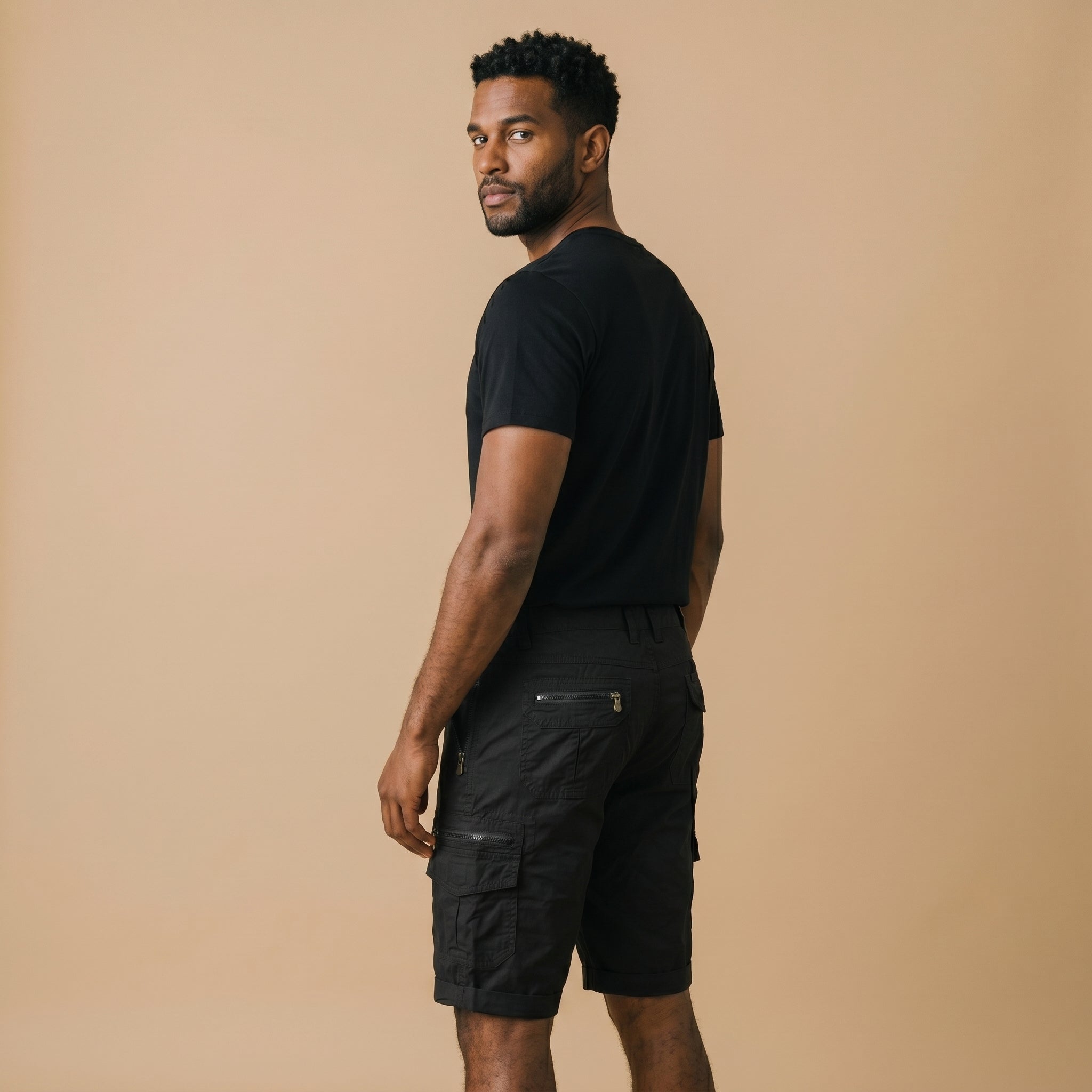 Men's Button-Fly Cargo Shorts-Azzella London