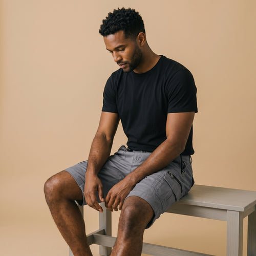 Men's Button-Fly Cargo Shorts-Azzella London