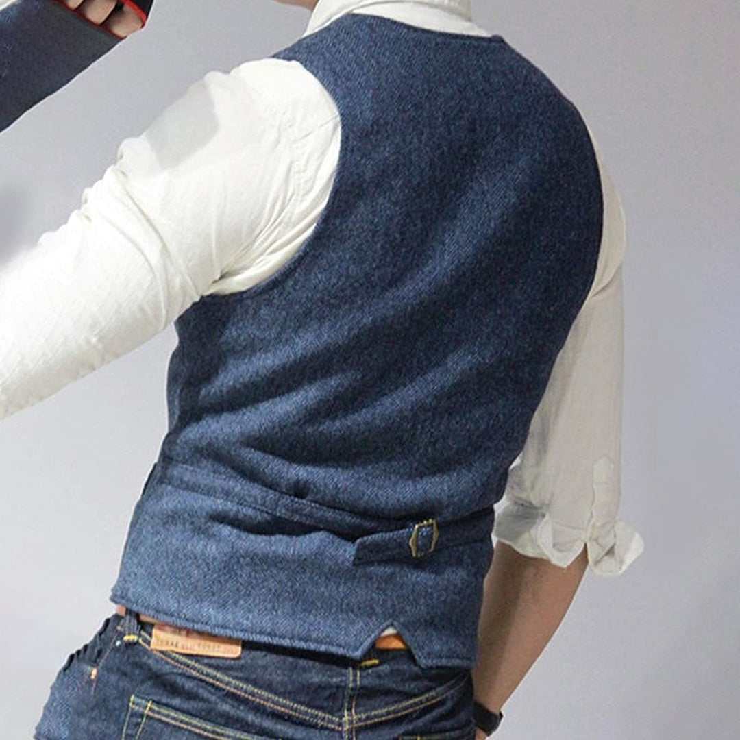 Men's Button Front Gilet-Azzella London