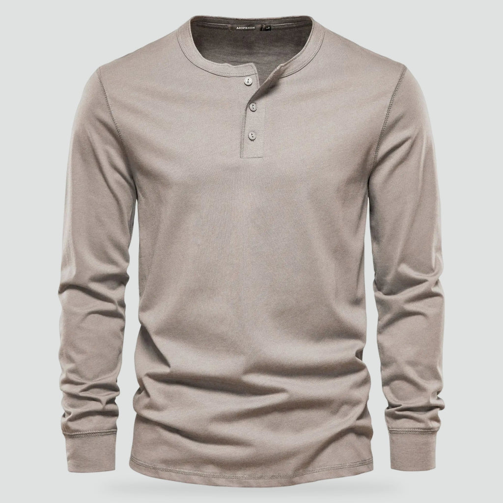 Men's Button Placket Henley Shirt-Azzella London