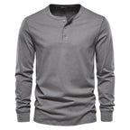 Men's Button Placket Henley Shirt-Azzella London