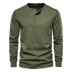 Men's Button Placket Henley Shirt-Azzella London