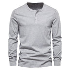 Men's Button Placket Henley Shirt-Azzella London