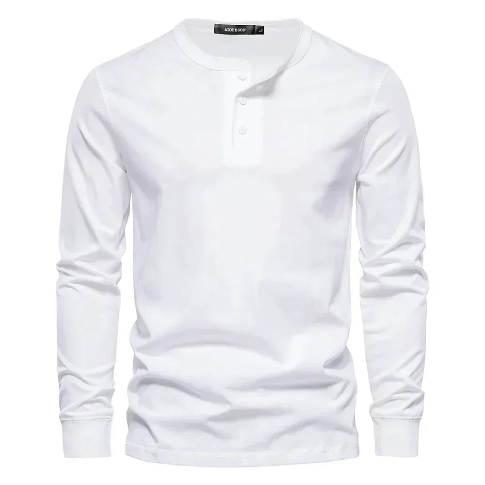 Men's Button Placket Henley Shirt-Azzella London