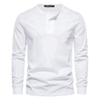 Men's Button Placket Henley Shirt-Azzella London