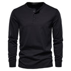 Men's Button Placket Henley Shirt-Azzella London