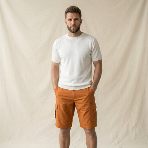 Men's Cargo Knee-Length Shorts-Azzella London