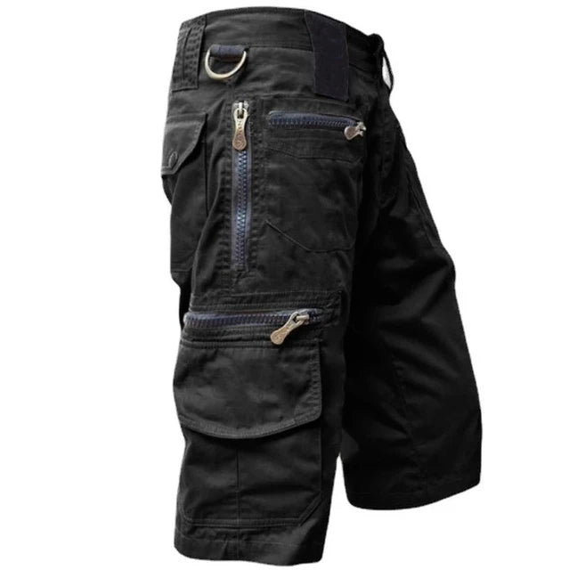 Men’s Cargo Shorts Multi Pocket Utility Zip Outdoor Style-Azzella London