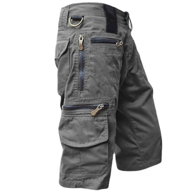 Men’s Cargo Shorts Multi Pocket Utility Zip Outdoor Style-Azzella London