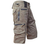 Men’s Cargo Shorts Multi Pocket Utility Zip Outdoor Style-Azzella London