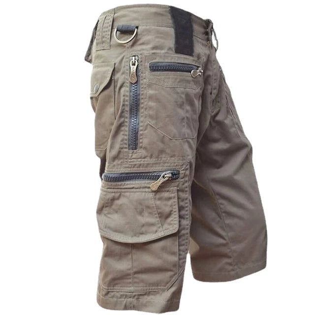 Men’s Cargo Shorts Multi Pocket Utility Zip Outdoor Style-Azzella London