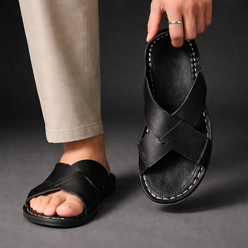 Men's Casual Cross-Strap Sandals-Sandals-Azzella London