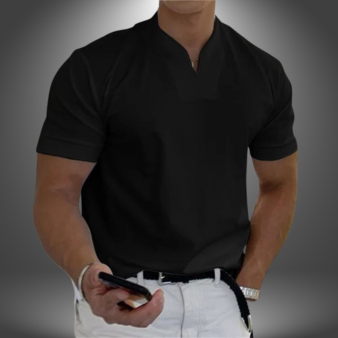 Men's Casual V-Neck T-Shirt-T-Shirt-Azzella London