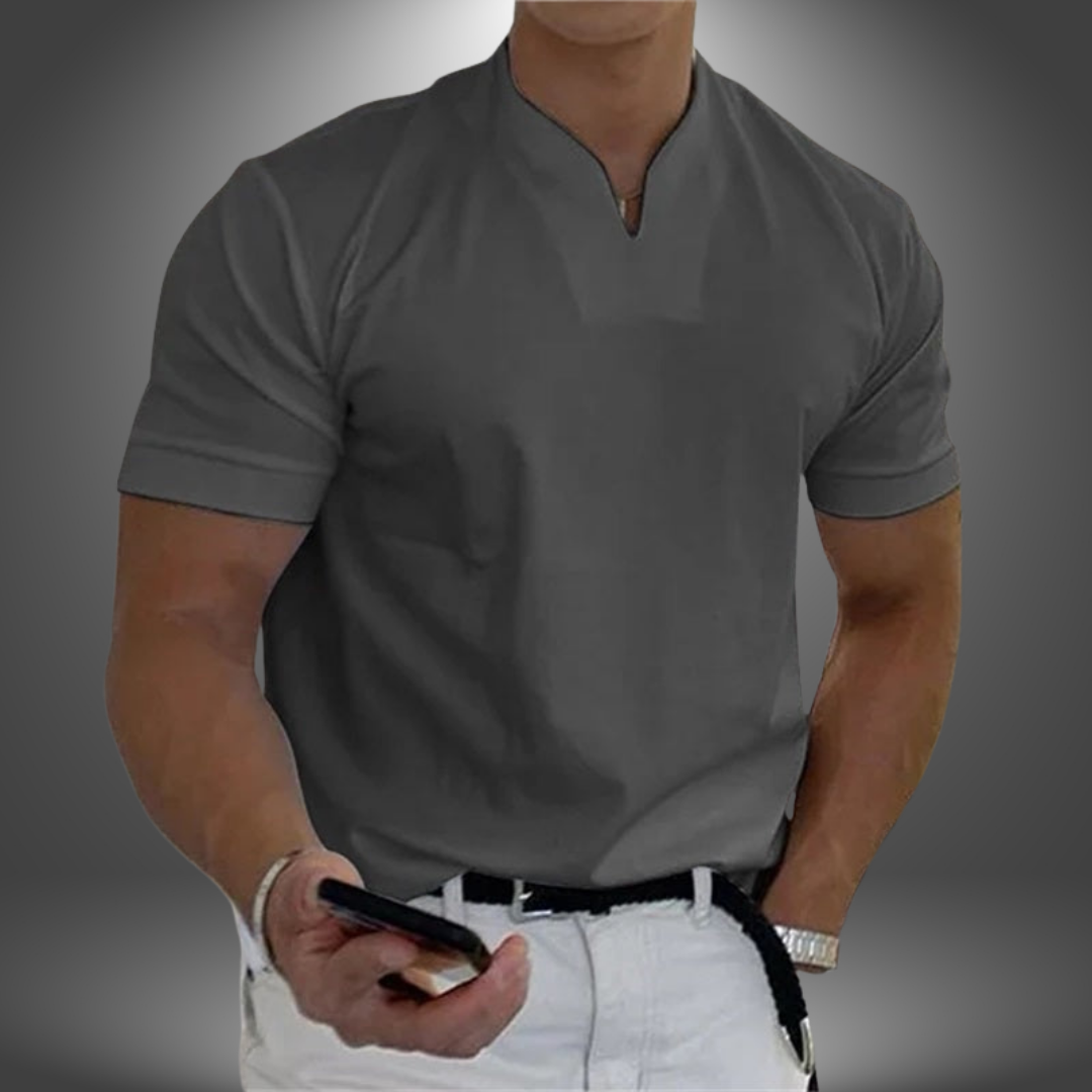 Men's Casual V-Neck T-Shirt-T-Shirt-Azzella London