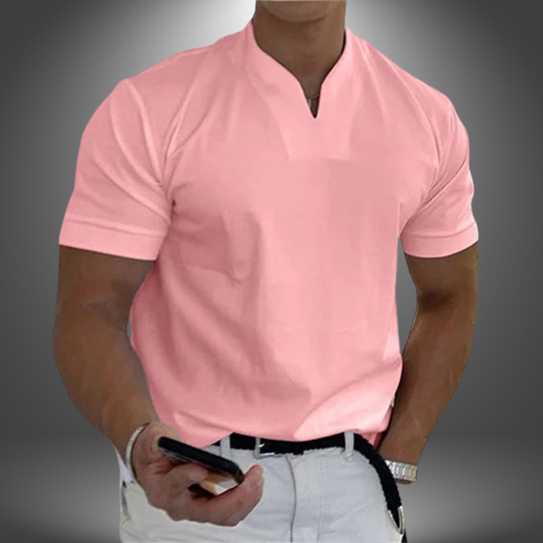 Men's Casual V-Neck T-Shirt-T-Shirt-Azzella London