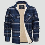 Men's Check Plush Jacket-Azzella London