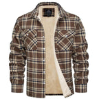 Men's Check Plush Jacket-Azzella London