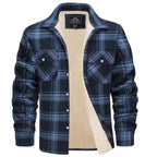 Men's Check Plush Jacket-Azzella London