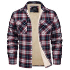 Men's Check Plush Jacket-Azzella London