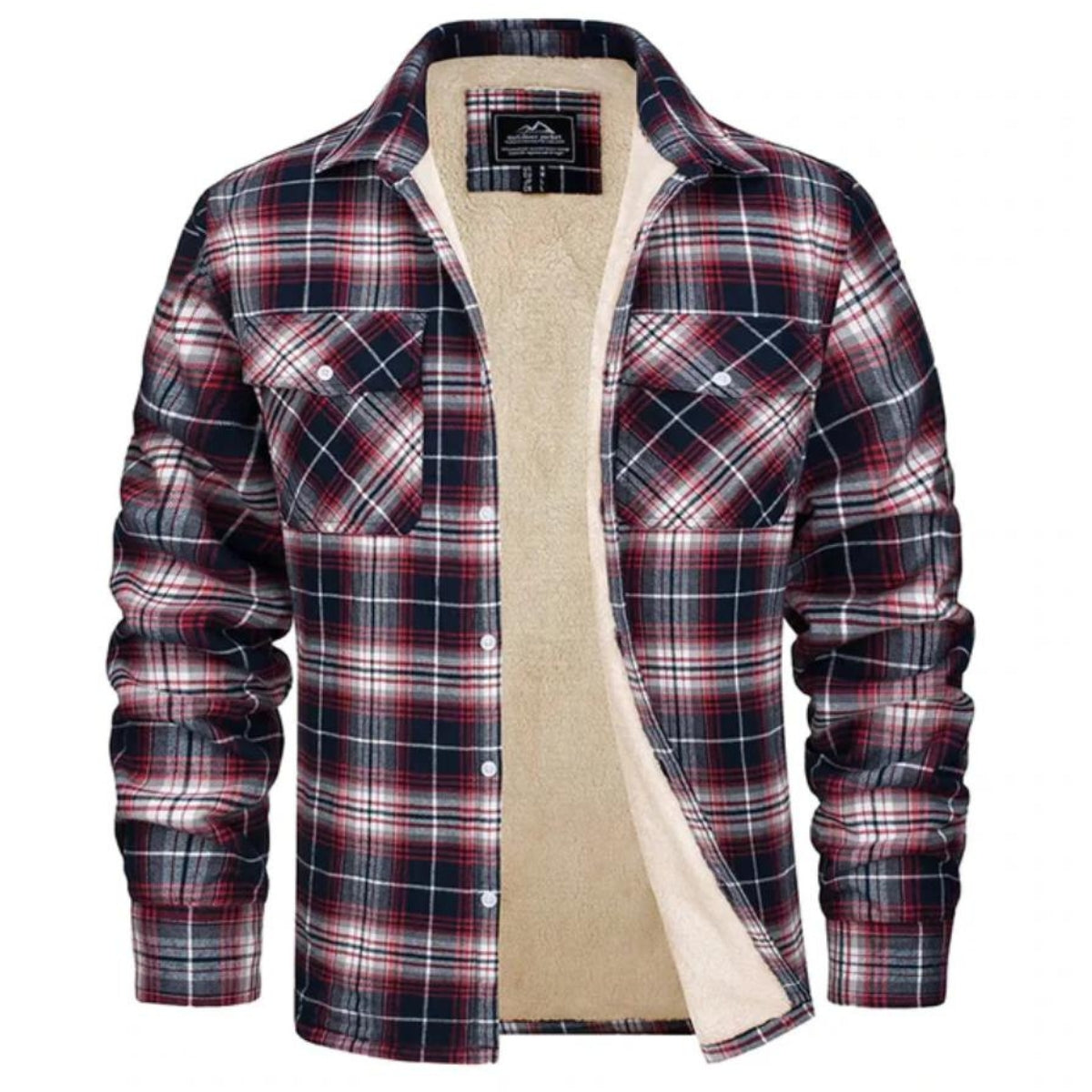 Men's Check Plush Jacket-Azzella London