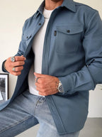 Men's Chest Pocket Shirt Jacket-Azzella London