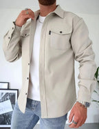 Men's Chest Pocket Shirt Jacket-Azzella London