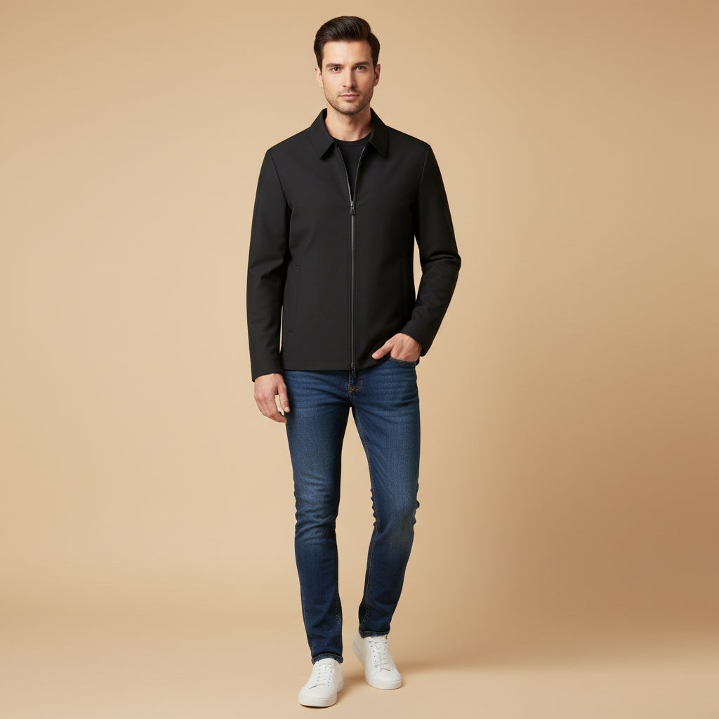 Men's Classic Collar Short Jacket-Azzella London