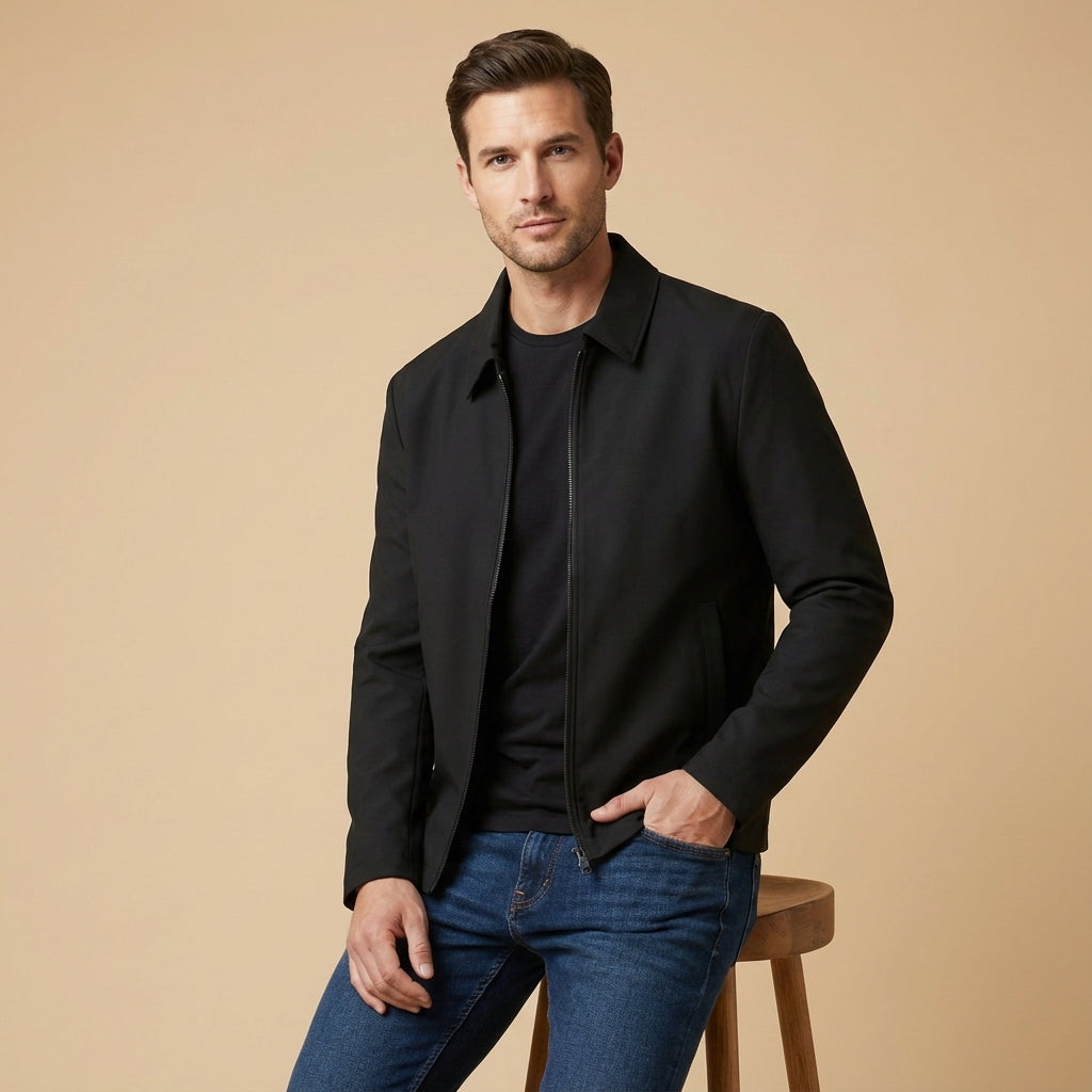 Men's Classic Collar Short Jacket-Azzella London