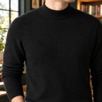 Men's Close Ribbed Mock Neck Sweater-Azzella London