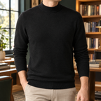 Men's Close Ribbed Mock Neck Sweater-Azzella London