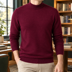 Men's Close Ribbed Mock Neck Sweater-Azzella London