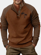 Men's Color Block Collared Knit Shirt-Shirt-Azzella London