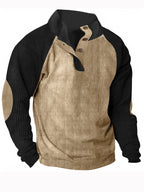 Men's Color Block Collared Knit Shirt-Shirt-Azzella London
