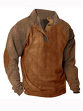 Men's Color Block Collared Knit Shirt-Shirt-Azzella London