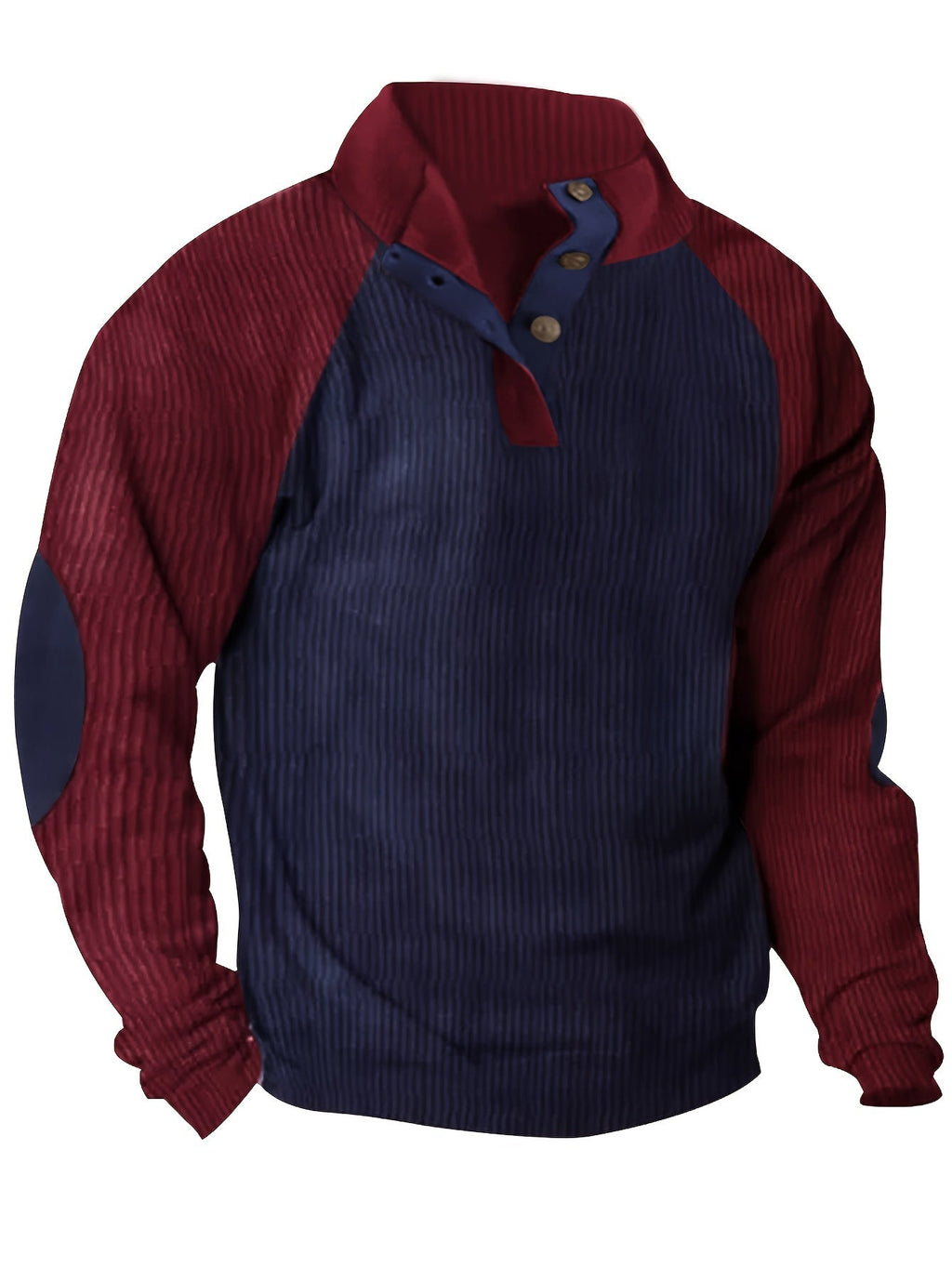 Men's Color Block Collared Knit Shirt-Shirt-Azzella London