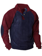 Men's Color Block Collared Knit Shirt-Shirt-Azzella London