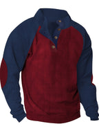 Men's Color Block Collared Knit Shirt-Shirt-Azzella London