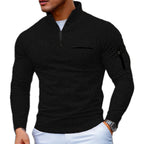Men's Color Block Half Zip Sweater-Sweater-Azzella London